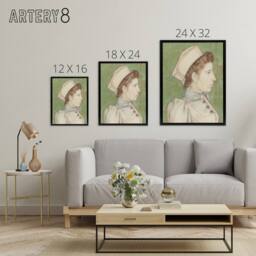"Artery8 Portrait of Nurse Nelly in Uniform Framed Canvas Wall Art Print Toorop in Green - Size: W12"" x H16""" - thumbnail 4