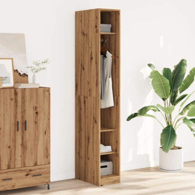 Berkfield Home Wardrobe Artisian Oak 30x50x200 cm Engineered Wood in Brown - Size: 30 x 50 x 200 cm - image 1