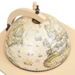 Berkfield Home Table Freestanding Globe Bar Wind Stand Eucalyptus Wood Green in Light Beige - thumbnail 5
