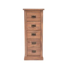 Cabinet Bits Tirolo 5 Drawer Narrow Chest of Drawers Bras Drop Handle in Brown - thumbnail 1