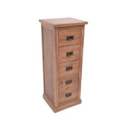 Cabinet Bits Tirolo 5 Drawer Narrow Chest of Drawers Bras Drop Handle in Brown - thumbnail 3