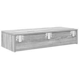 Berkfield Home Wall Shelf with Drawers Grey Sonoma 80x33x17 cm Engineered Wood - Size: 80 x 33 x 17 cm - thumbnail 6