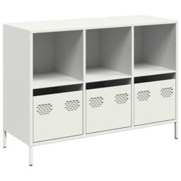 Berkfield Home Sideboard White 101.5x39x73.5 cm Cold-rolled Steel - thumbnail 3