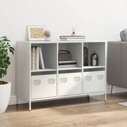 Berkfield Home Sideboard White 101.5x39x73.5 cm Cold-rolled Steel - thumbnail 1