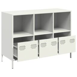 Berkfield Home Sideboard White 101.5x39x73.5 cm Cold-rolled Steel - thumbnail 4