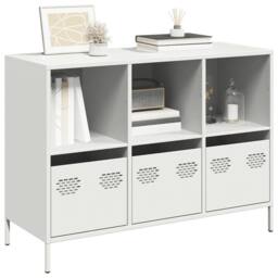 Berkfield Home Sideboard White 101.5x39x73.5 cm Cold-rolled Steel - thumbnail 2