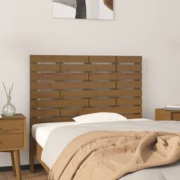 Berkfield Home Wall Headboard Honey Brown 81x3x63 cm Solid Wood Pine - Size: 81 x 3 x 63 cm - thumbnail 2