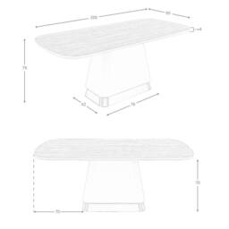 Angel Cerda Model Walnut Rectangular Dining Table, 200x95x76 cm - Size: 200 x 95 x 76 cm - thumbnail 7