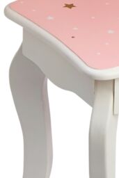 Teamson Kids Kids Wooden Play Vanity Table Set, Twinkle Stars, Pink/White in Pink - thumbnail 9