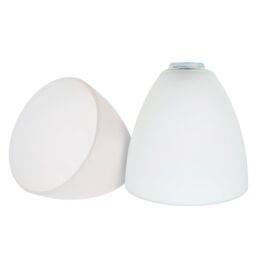 Happy Homewares Stylish Pair of Frosted White Glass Shades with Classic Shape for E14 & E27 - thumbnail 2