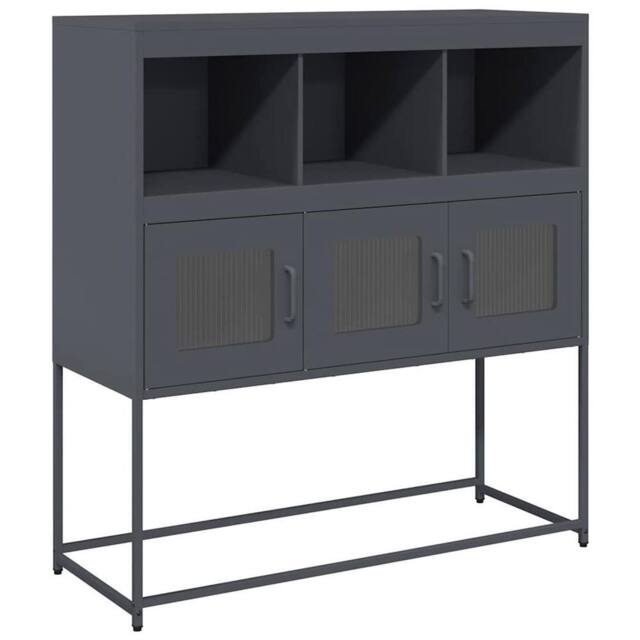 Berkfield Home Sideboard Anthracite 100.5x39x107 cm Cold-rolled Steel in Dark Grey - image 1