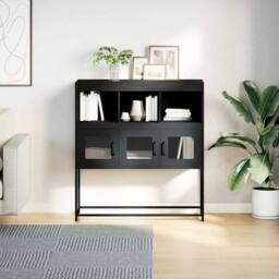 Berkfield Home Sideboard Anthracite 100.5x39x107 cm Cold-rolled Steel in Dark Grey - thumbnail 4