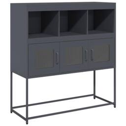 Berkfield Home Sideboard Anthracite 100.5x39x107 cm Cold-rolled Steel in Dark Grey - thumbnail 1