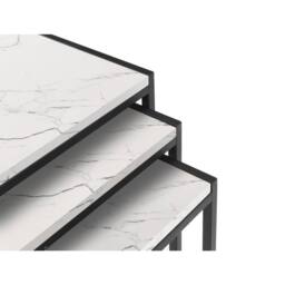 Cheshire Camden Nest Of 3 Tables in White Marble - thumbnail 3