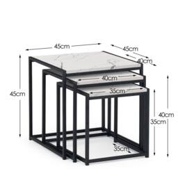 Cheshire Camden Nest Of 3 Tables in White Marble - thumbnail 4