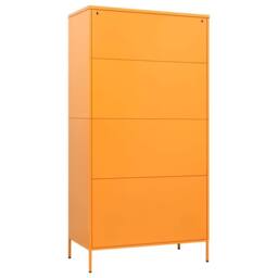 Berkfield Home Wardrobe Mustard Yellow 90x50x180 cm Steel in Tangerine - Size: 90 x 50 x 180 cm - thumbnail 5