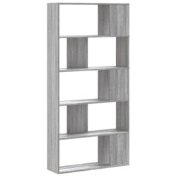 Berkfield Home Bookcase 5-Tier Grey Sonoma 80.5x23.5x162.5 cm Engineered Wood - thumbnail 5