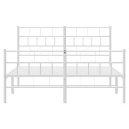 Berkfield Home Metal Bed Frame with Headboard & Footboard White 150x200 cm King Size - thumbnail 5