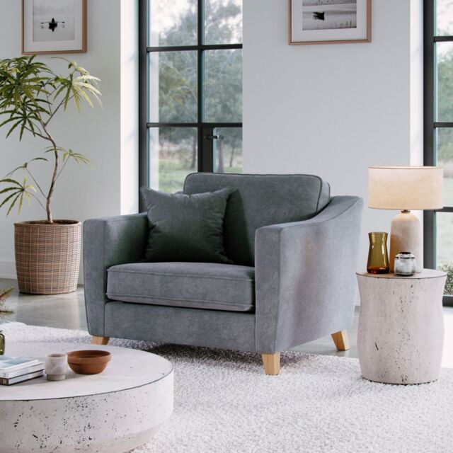 The Great Sofa Company Jackson Chenille Snuggle Chair in Blue - Size: Armchair - image 1