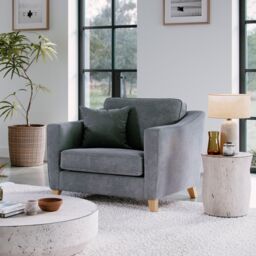 The Great Sofa Company Jackson Chenille Snuggle Chair in Blue - Size: Armchair - thumbnail 1