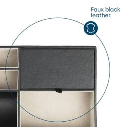Nordara 5 Compartment Leather Storage Tray Organiser Wallet Jewellery in Black - thumbnail 5