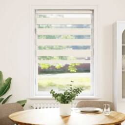 Berkfield Home Zebra Blind Marble Beige 90x100 cm Fabric Width 85.9 cm Polyester - thumbnail 2