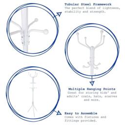 NESTLUNE Free-Standing Steel Coat Rack - Black - thumbnail 3