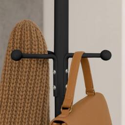 NESTLUNE Free-Standing Steel Coat Rack - Black - thumbnail 6