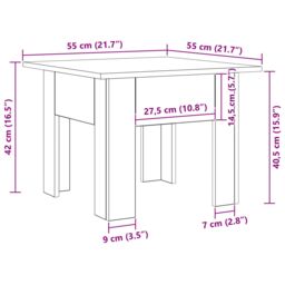 Berkfield Home Coffee Table Black oak 55 x 55 x 42 cm Engineered wood - thumbnail 9
