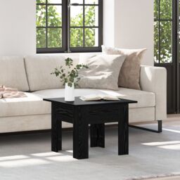 Berkfield Home Coffee Table Black oak 55 x 55 x 42 cm Engineered wood - thumbnail 4
