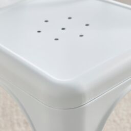 FurnitureboxUK Set of 2 Colton Industrial Steel Stackable Tolix Style Dining Chairs in White - thumbnail 6