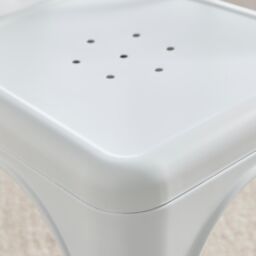 FurnitureboxUK Set of 2 Colton Industrial Steel Stackable Tolix Style Dining Chairs in White - thumbnail 9