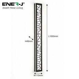 ENER-J Geometric LED Acrylic Wall Light 1000mm 48W CCT Dimmable in White - thumbnail 3