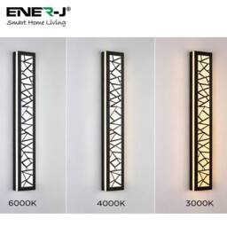 ENER-J Geometric LED Acrylic Wall Light 1000mm 48W CCT Dimmable in White - thumbnail 4