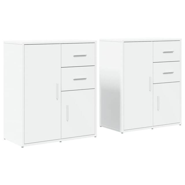 Berkfield Home Sideboards 2 pcs White 60x31x70 cm Engineered Wood - Size: 60 x 31 x 70 cm - image 1