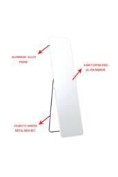 ExtraStar 37 x 147 cm Rectangular Metal-Floor Mirror Full Length​ in White - thumbnail 6