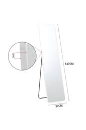 ExtraStar 37 x 147 cm Rectangular Metal-Floor Mirror Full Length​ in White - thumbnail 7