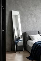 ExtraStar 37 x 147 cm Rectangular Metal-Floor Mirror Full Length​ in White - thumbnail 3