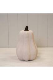 KDMD Cotton White Tall Ceramic Pumpkin Ornament in Small