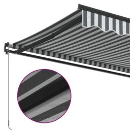Berkfield Home Manual Retractable Awning Anthracite & White 400x300 cm in Black - thumbnail 6