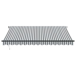 Berkfield Home Manual Retractable Awning Anthracite & White 400x300 cm in Black - thumbnail 3