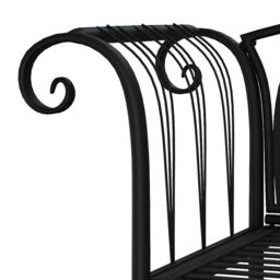 Berkfield Home 2-Seater Garden Bench 128 cm Black Steel - thumbnail 5