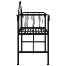 Berkfield Home 2-Seater Garden Bench 128 cm Black Steel - thumbnail 4