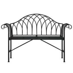Berkfield Home 2-Seater Garden Bench 128 cm Black Steel - thumbnail 3