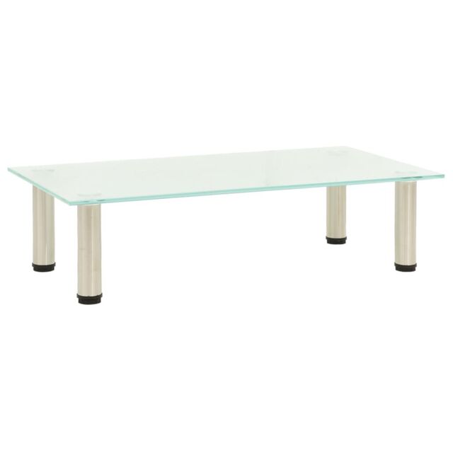 Berkfield Home TV Stand Frosted 60x35x17 cm Tempered Glass in Clear - Size: 60 x 35 x 17 cm - image 1