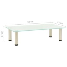 Berkfield Home TV Stand Frosted 60x35x17 cm Tempered Glass in Clear - Size: 60 x 35 x 17 cm - thumbnail 5
