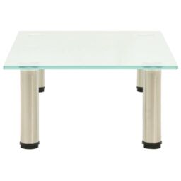 Berkfield Home TV Stand Frosted 60x35x17 cm Tempered Glass in Clear - Size: 60 x 35 x 17 cm - thumbnail 3