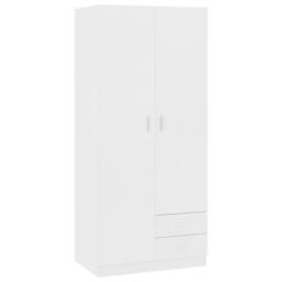 Berkfield Home Wardrobe White 80x52x180 cm Engineered Wood - Size: 80 x 52 x 180 cm - thumbnail 2