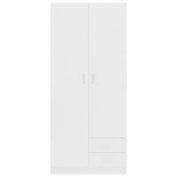 Berkfield Home Wardrobe White 80x52x180 cm Engineered Wood - Size: 80 x 52 x 180 cm - thumbnail 6