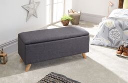 GFW Secreto Fabric Storage Ottoman Bench in Dark Grey - thumbnail 4